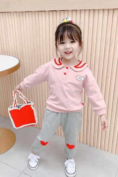 Καθημερινό σετ για κορίτσια - μπλούζα και παντελόνι