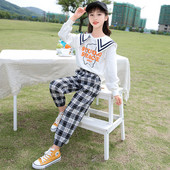 Παιδικό σετ μπλούζα και καρό παντελόνι