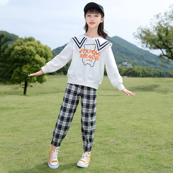 Παιδικό σετ μπλούζα και καρό παντελόνι