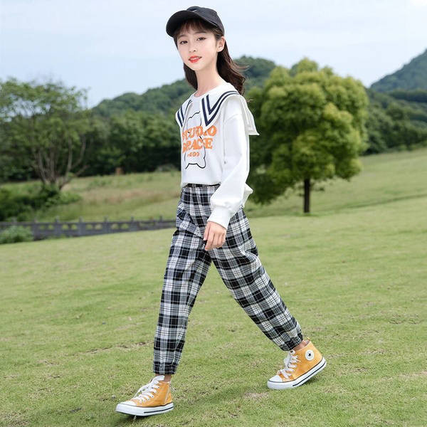 Παιδικό σετ μπλούζα και καρό παντελόνι