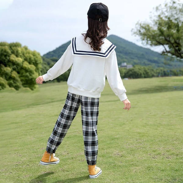 Παιδικό σετ μπλούζα και καρό παντελόνι