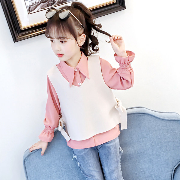 Παιδικό σετ - πουκάμισο και γιλέκο με κορδέλα