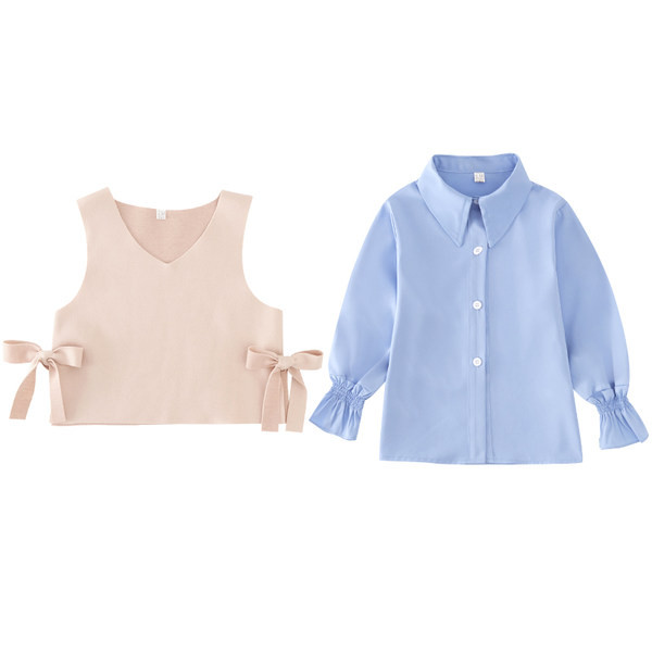 Παιδικό σετ - πουκάμισο και γιλέκο με κορδέλα