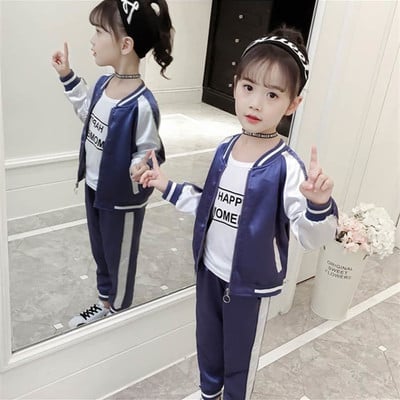 Παιδικό αθλητικό σετ για κορίτσια σε μπλε και ροζ χρώμα