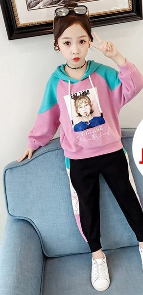 Νέο μοντέλο φθινοπωρινό σετ για κορίτσια με εφαρμογή χρώματος