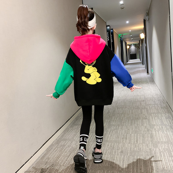 Παιδικό σετ φθινοπώρου-χειμερινό για κορίτσια σε δύο μέρη - φαρδιά φούτερ και κολάν