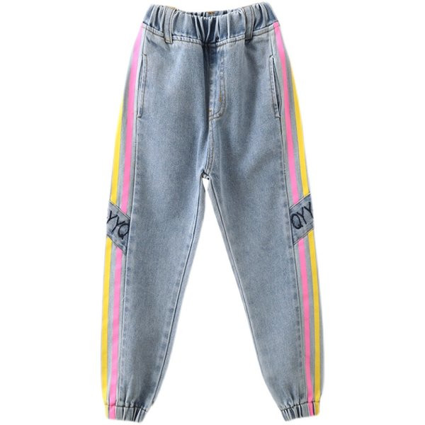 Νέο μοντέλο τζιν για κορίτσια με λάστιχο  και χρωματιστή μπορντούρα