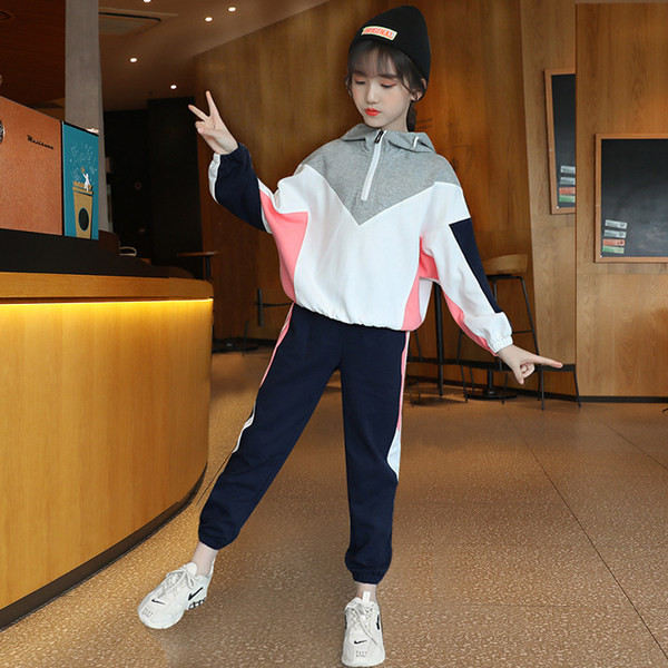 Set sport pentru copii din două părți cu glugă și fermoar