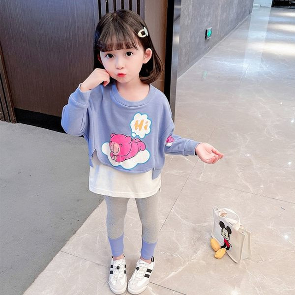 Παιδικό σετ για κορίτσια σε δύο μέρη - κολάν και μπλούζα