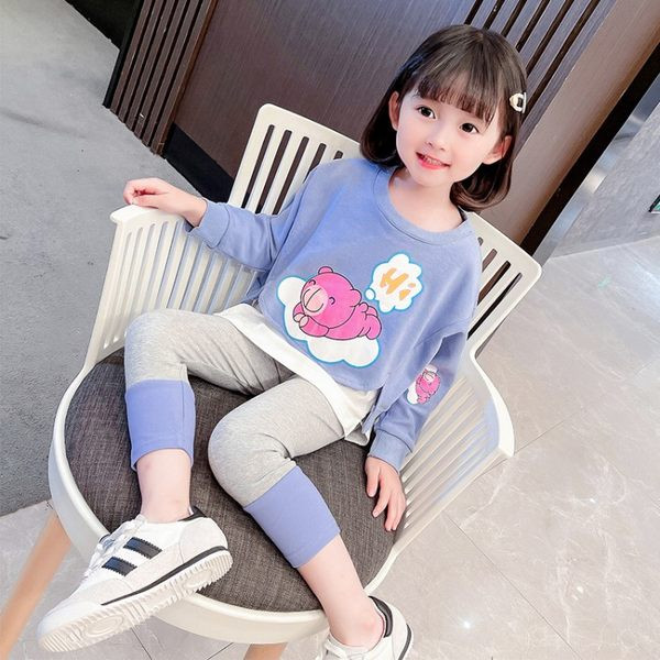 Παιδικό σετ για κορίτσια σε δύο μέρη - κολάν και μπλούζα