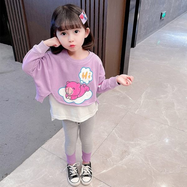 Παιδικό σετ για κορίτσια σε δύο μέρη - κολάν και μπλούζα