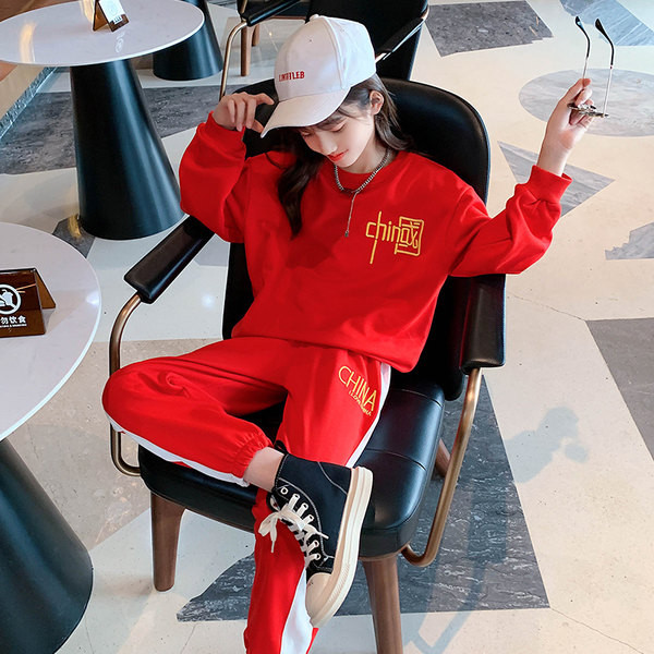 Παιδικό καθημερινό σετ δύο σε κόκκινο και μαύρο χρώμα