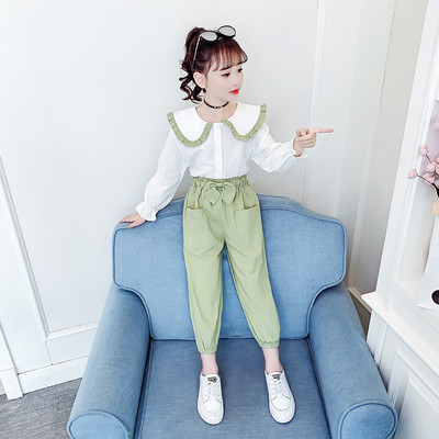 Παιδικό casual σετ πουκάμισο και παντελόνι για κορίτσια