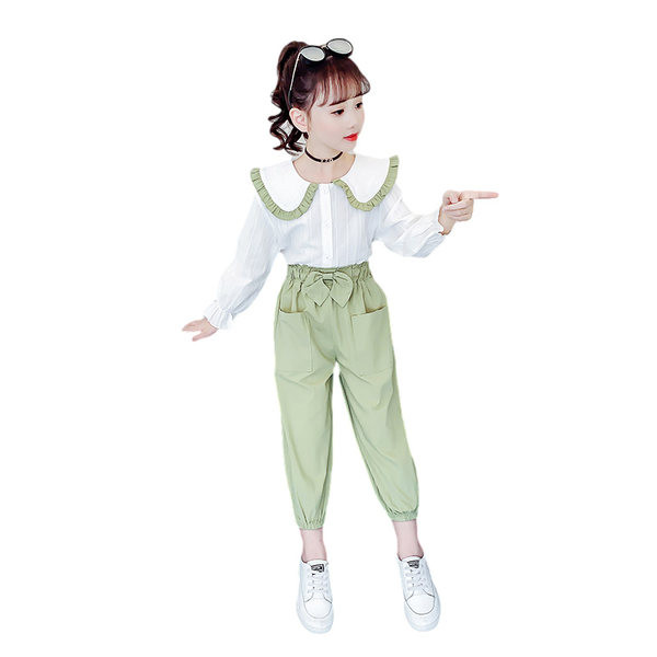 Παιδικό casual σετ πουκάμισο και παντελόνι για κορίτσια