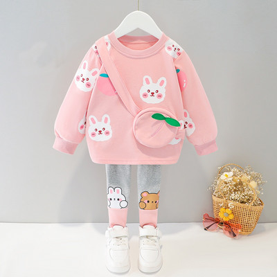 Παιδικό σετ για κορίτσια σε δύο μέρη - μπλούζα και κολάν