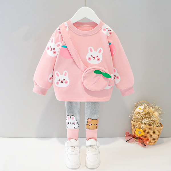 Παιδικό σετ για κορίτσια σε δύο μέρη - μπλούζα και κολάν