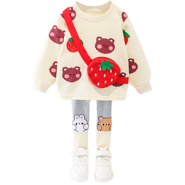 Παιδικό σετ για κορίτσια σε δύο μέρη - μπλούζα και κολάν