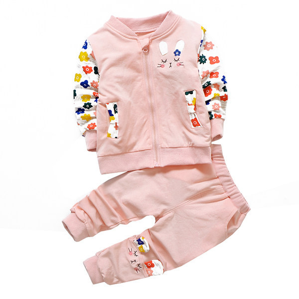 Παιδικό καθημερινό σετ σε δύο μέρη για κορίτσια σε ροζ χρώμα