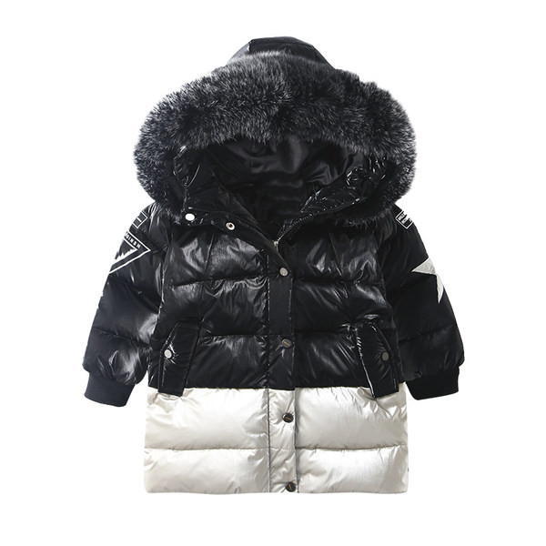 Παιδικό χειμωνιάτικο μπουφάν με πουπουλένιο γιακά για αγόρια