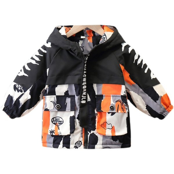 Παιδικό χειμωνιάτικο καπιτονέ μπουφάν με πολύχρωμο σχέδιο