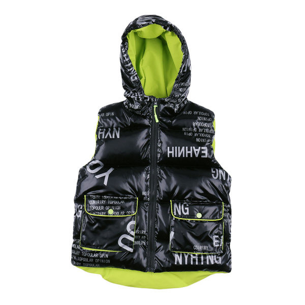 Vesta de iarna pentru copii cu inscriptii si efect stralucitor