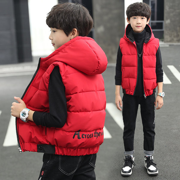 Παιδικό γιλέκο με κουκούλα και φερμουάρ