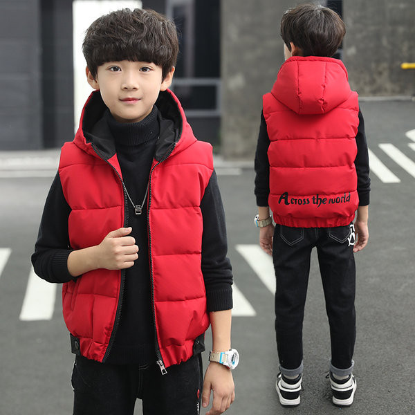 Παιδικό γιλέκο με κουκούλα και φερμουάρ