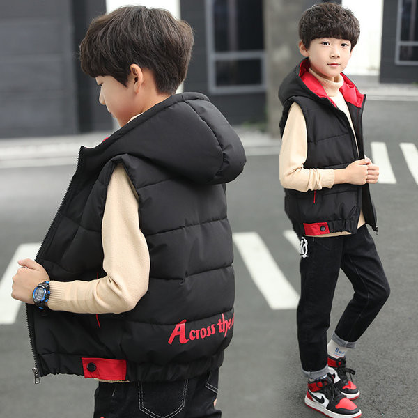 Παιδικό γιλέκο με κουκούλα και φερμουάρ