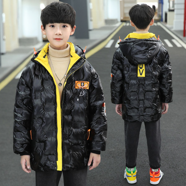 Μοντέρνο παιδικό μπουφάν για αγόρια με κουκούλα και κορδόνια