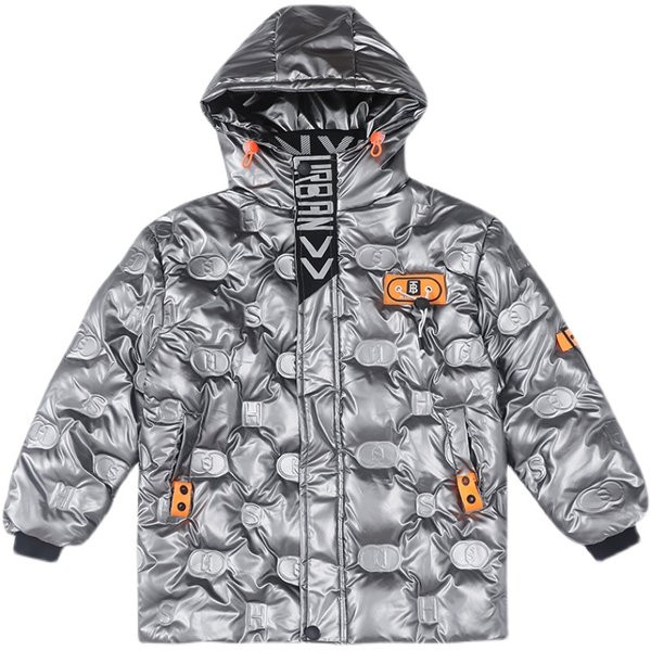 Μοντέρνο παιδικό μπουφάν για αγόρια με κουκούλα και κορδόνια