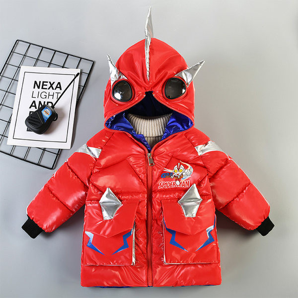 Μοντέρνο χειμωνιάτικο μπουφάν για αγόρια με κουκούλα 3D