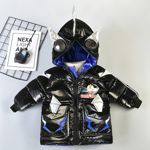 Μοντέρνο χειμωνιάτικο μπουφάν για αγόρια με κουκούλα 3D