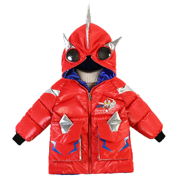 Μοντέρνο χειμωνιάτικο μπουφάν για αγόρια με κουκούλα 3D