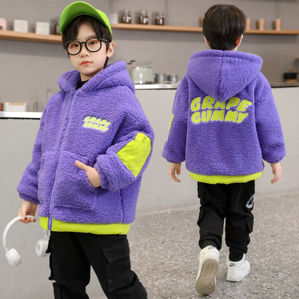 Παιδικό χειμωνιάτικο μπουφάν με φερμουάρ και κουκούλα για αγόρια