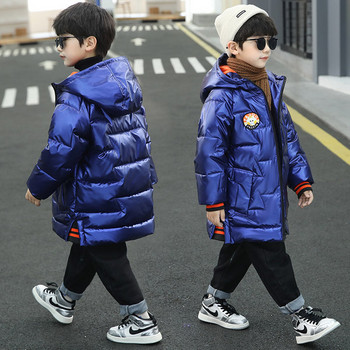 Νέο μοντέλο χειμερινό μπουφάν με επένδυση με κουκούλα για αγόρια