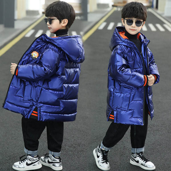 Jauna modeļa ziemas polsterēta jaka ar kapuci zēniem