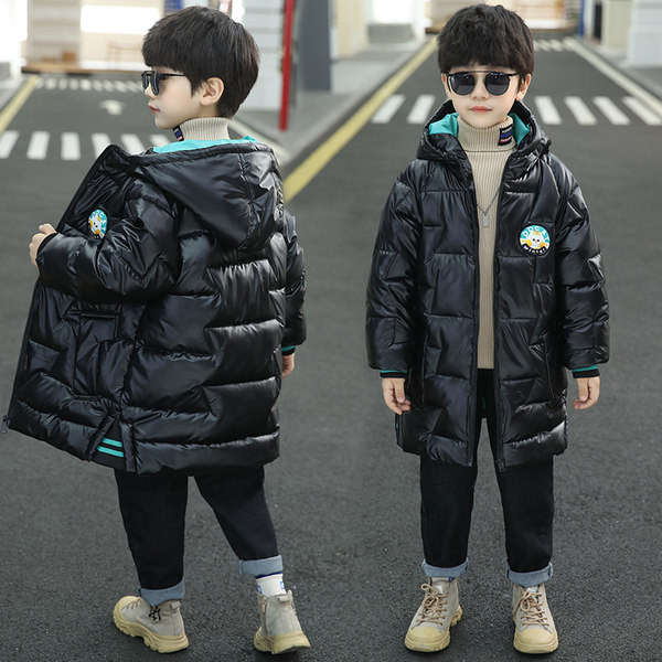 Jauna modeļa ziemas polsterēta jaka ar kapuci zēniem