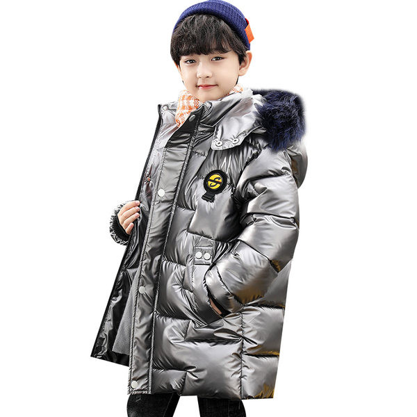 Geaca de iarna pentru copii cu puf si nasturi - pentru baieti