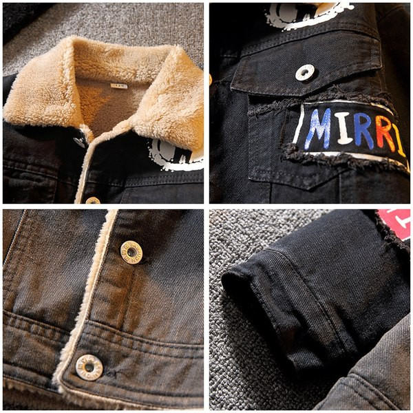 Νέο μοντέλο παιδικό τζιν μπουφάν με απαλή ζεστή φόδρα για αγόρια