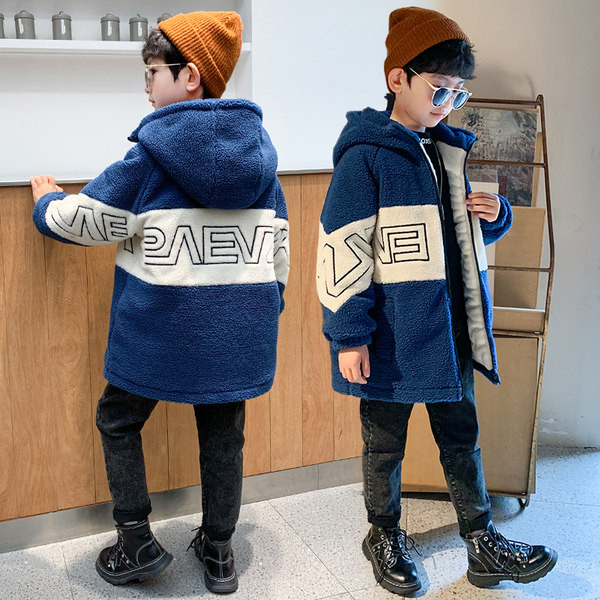 Casual παιδικό μπουφάν με απαλή φόδρα για κορίτσια σε μπλε και πράσινο χρώμα