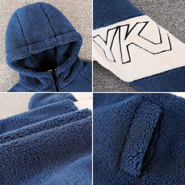 Casual παιδικό μπουφάν με απαλή φόδρα για κορίτσια σε μπλε και πράσινο χρώμα