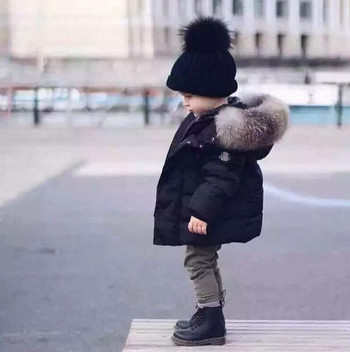 Παιδικό μπουφάν με κουκούλα και γούνα κατάλληλο για αγόρια