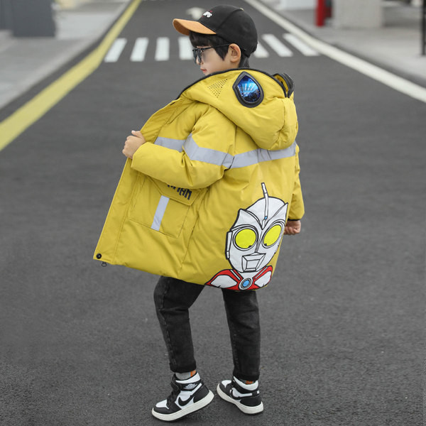 Παιδικό χειμωνιάτικο μπουφάν με απλικέ στην πλάτη και ανακλαστικές λωρίδες