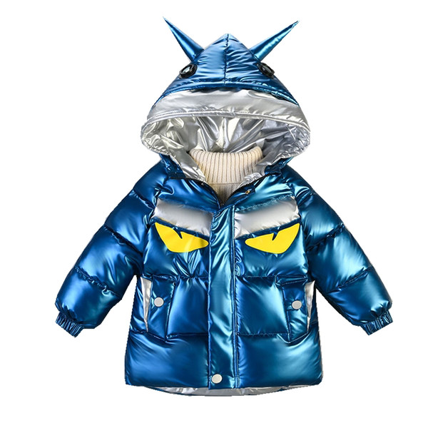 Geaca de iarna cu gluga si element 3D pentru baieti - patru culori