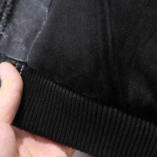 Παιδικό δερμάτινο μπουφάν με ζεστή φόδρα και πουπουλένιο γιακά