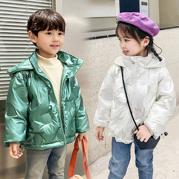 Παιδικό λουστρίνι μπουφάν με κουκούλα για κορίτσια και αγόρια