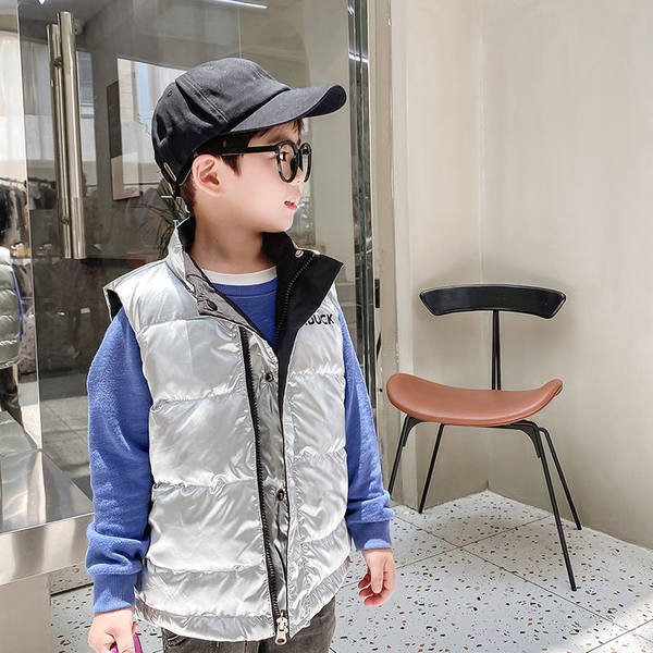 Παιδικό casual γιλέκο με φερμουάρ σε δύο χρώματα