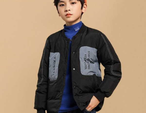 Детско зимно яке за момчета с ниска яка