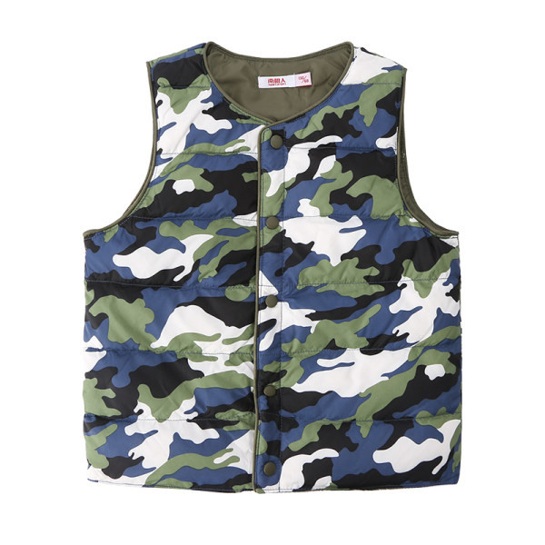 Ежедневен детски елек за момчета с камуфлажен десен