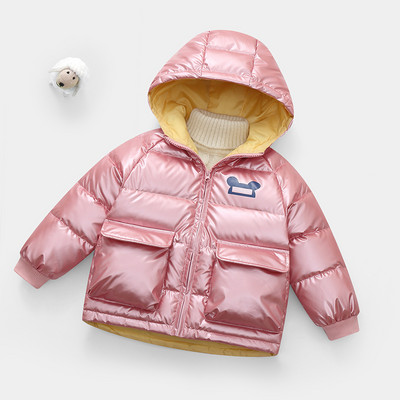 Детско зимно яке за момичета и момчета с големи джобове и качулка